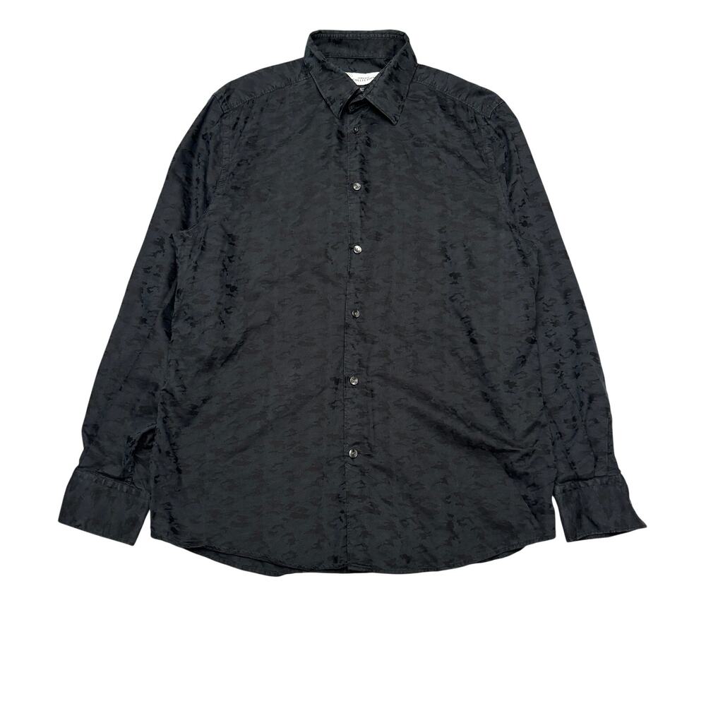 Vintage Versace Collection Black Jacquard Button Up Shirt 43/17 Quiet Luxury